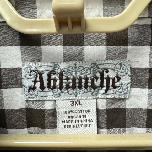 Abalanche Brownand White Casual Button Down Shirt size 3XL - Picture 2 of 7